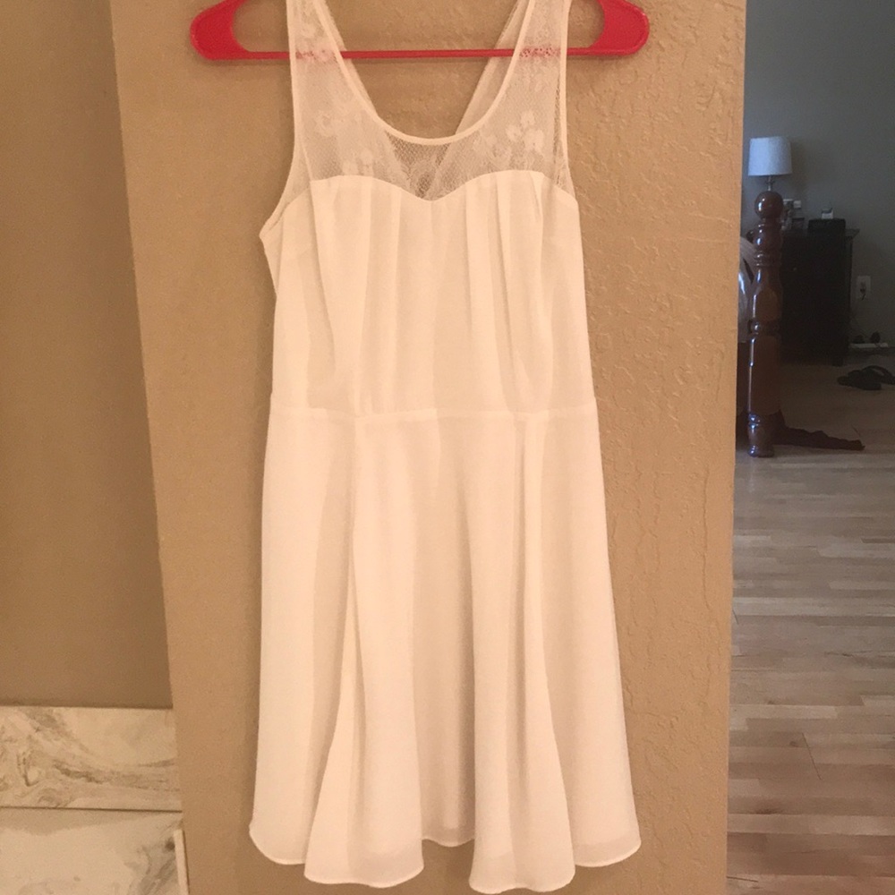 Express white dress with lace top